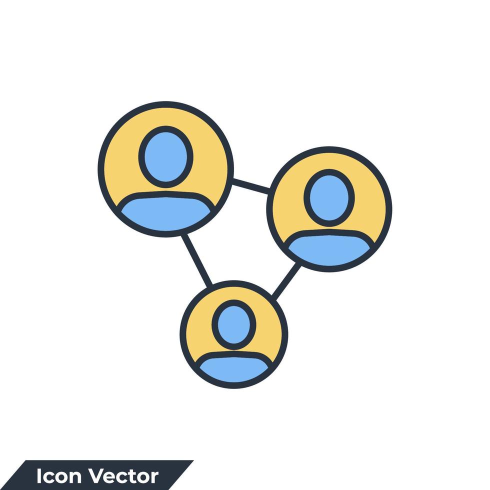 ilustração em vetor logotipo de ícone de rede de pessoas. modelo de símbolo de conexão para coleção de design gráfico e web