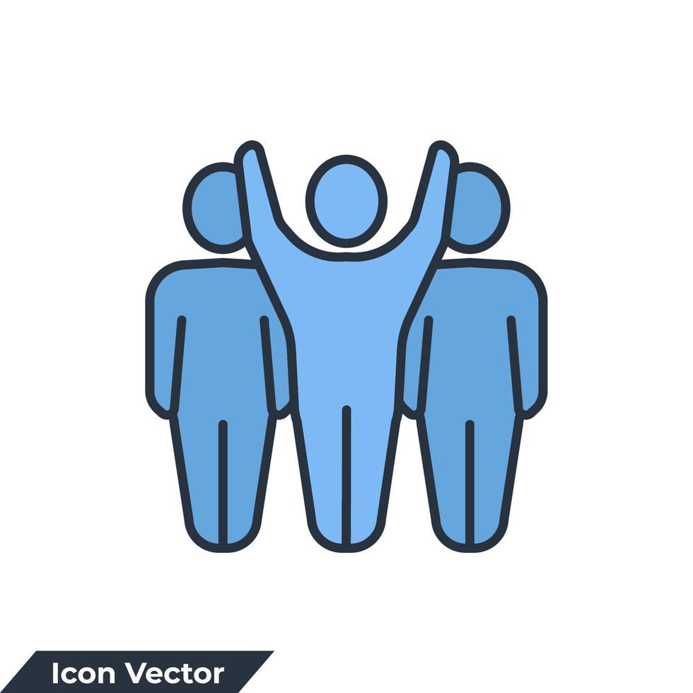 pessoas equipe ícone logotipo ilustração vetorial. modelo de símbolo de grupo de trabalho para coleção de design gráfico e web vetor