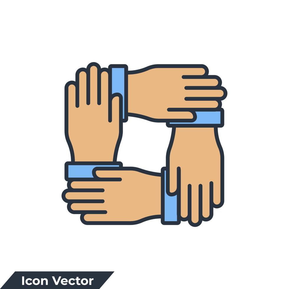 ilustração em vetor logotipo ícone trabalho em equipe. modelo de símbolo de cooperação para coleção de design gráfico e web