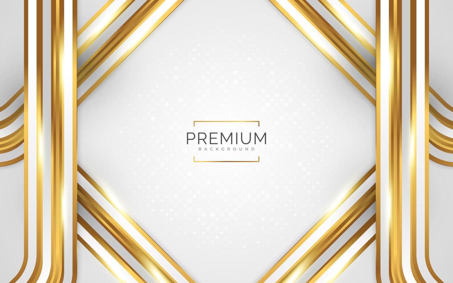 fundo branco e dourado de luxo com linhas douradas e estilo de corte de papel. fundo cinza e dourado premium para prêmio, indicação, cerimônia, convite formal ou design de certificado vetor