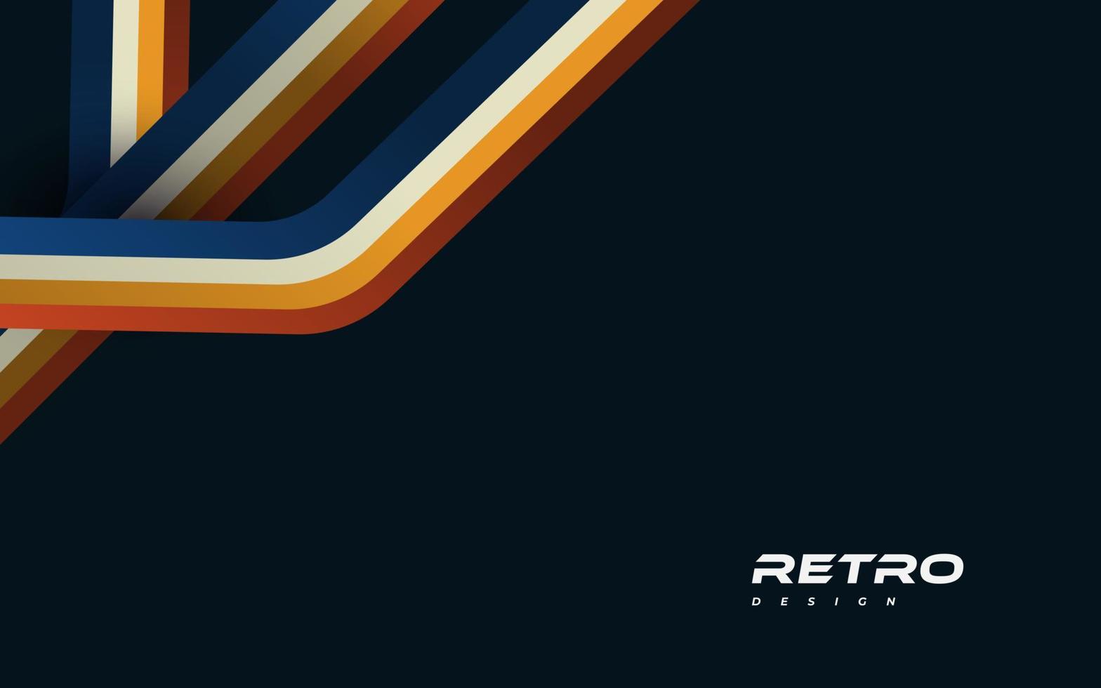 abstrato retrô com linhas coloridas. design de plano de fundo dos anos 70 vetor