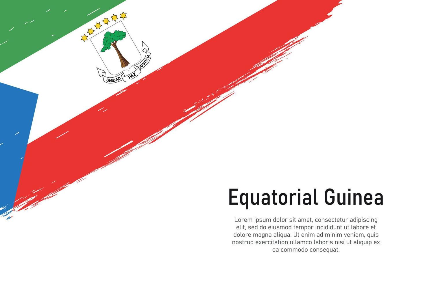 fundo de pincelada estilo grunge com bandeira de gu equatorial vetor