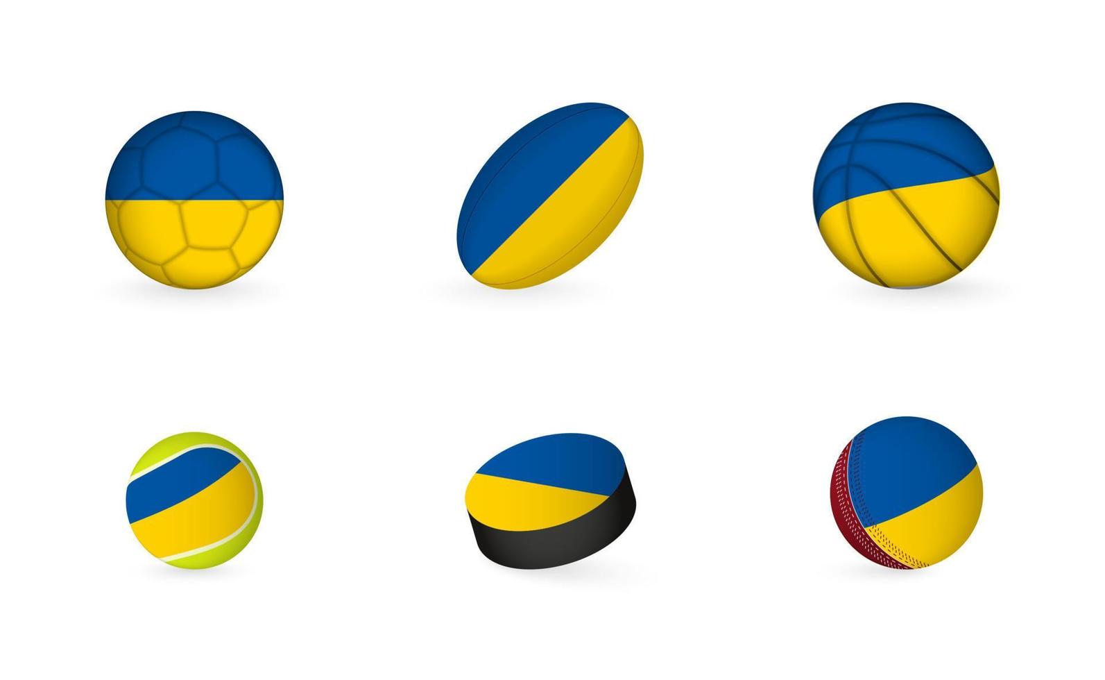 equipamentos esportivos com bandeira da ucrânia. conjunto de ícones de esportes. vetor