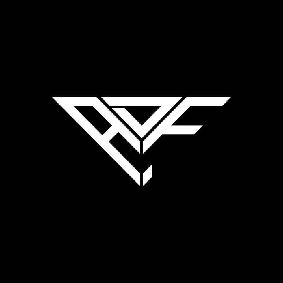 design criativo do logotipo da letra adf com gráfico vetorial, logotipo simples e moderno adf em forma de triângulo. vetor