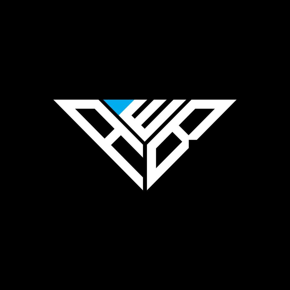 design criativo do logotipo da carta awb com gráfico vetorial, logotipo simples e moderno awb em forma de triângulo. vetor