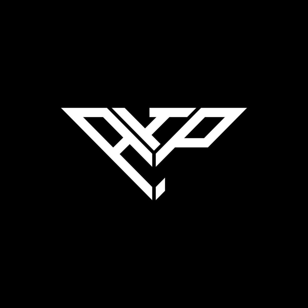 design criativo do logotipo da carta ahp com gráfico vetorial, logotipo simples e moderno ahp em forma de triângulo. vetor