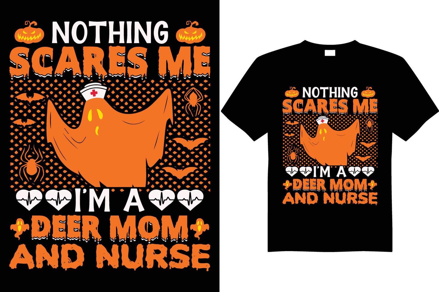 design de camiseta de halloween vetor mãe de veado e camiseta de enfermeira