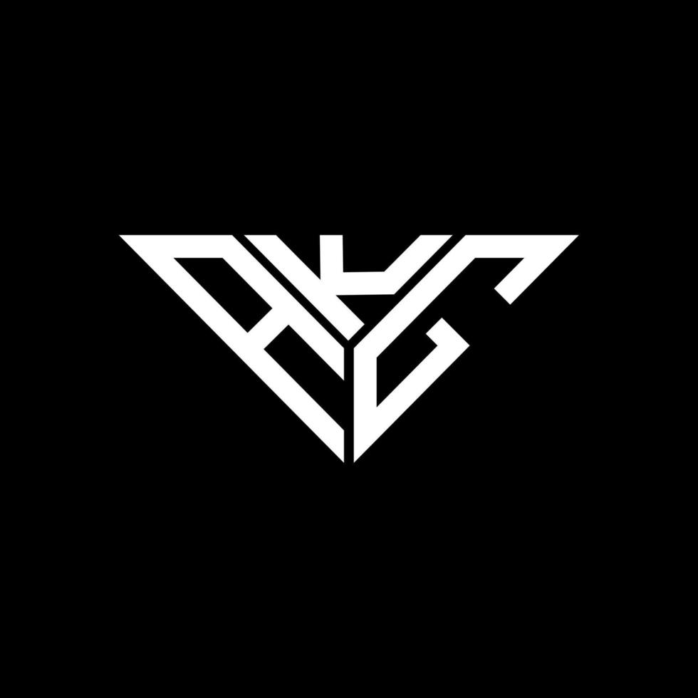 design criativo do logotipo da carta akg com gráfico vetorial, logotipo simples e moderno akg em forma de triângulo. vetor
