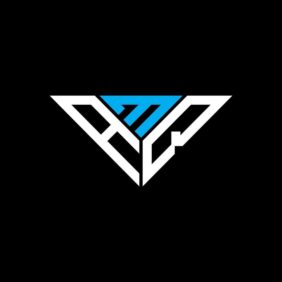 design criativo do logotipo da carta amq com gráfico vetorial, logotipo simples e moderno da amq em forma de triângulo. vetor