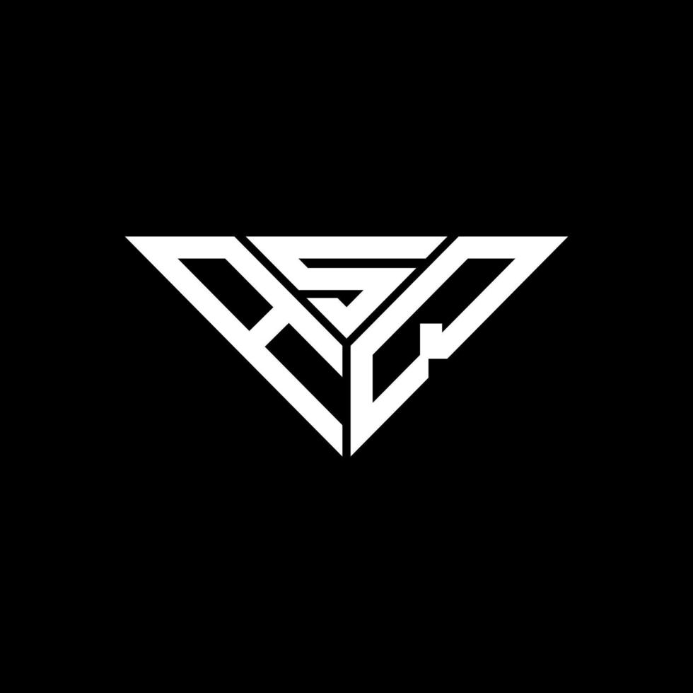 design criativo do logotipo da carta asq com gráfico vetorial, logotipo simples e moderno asq em forma de triângulo. vetor