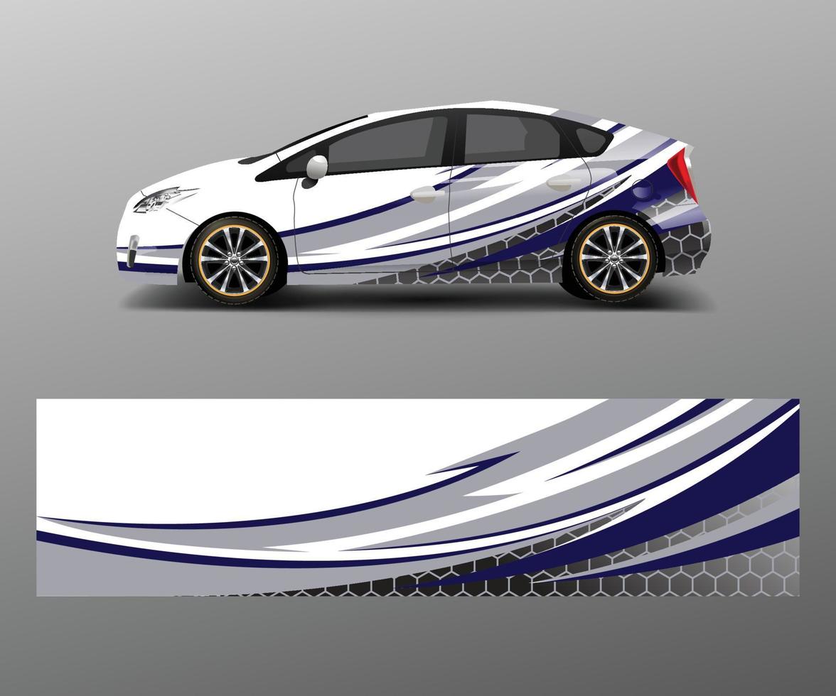 vetor de design de decalque de envoltório de carro. desenhos de corrida abstratos gráficos para veículo, rally, corrida, vetor de design de modelo de aventura