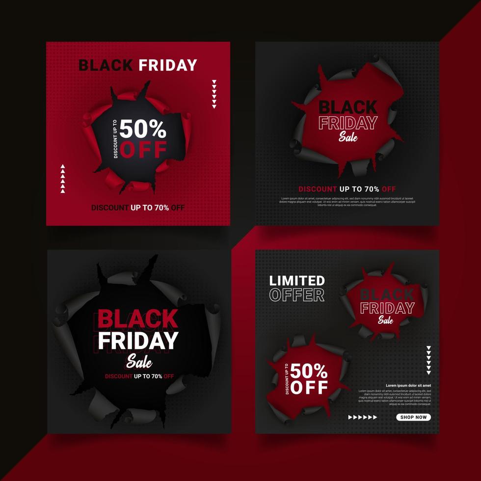 modelo de postagem de mídia social black friday vetor