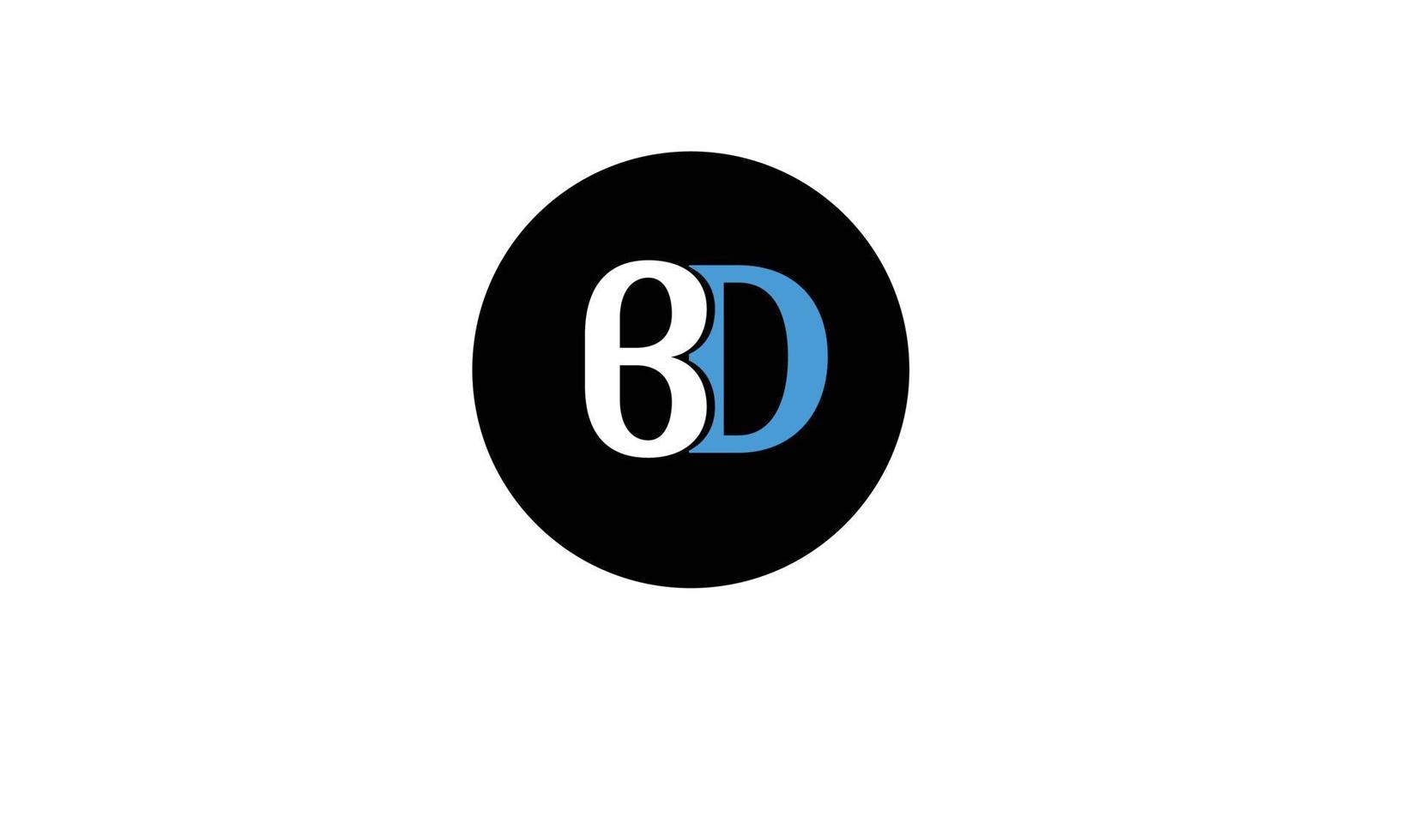 letras do alfabeto iniciais monograma logotipo bd, db, b e d vetor