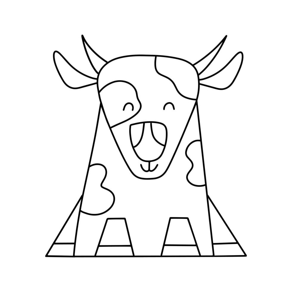 vaca em estilo doodle. ilustração vetorial vetor