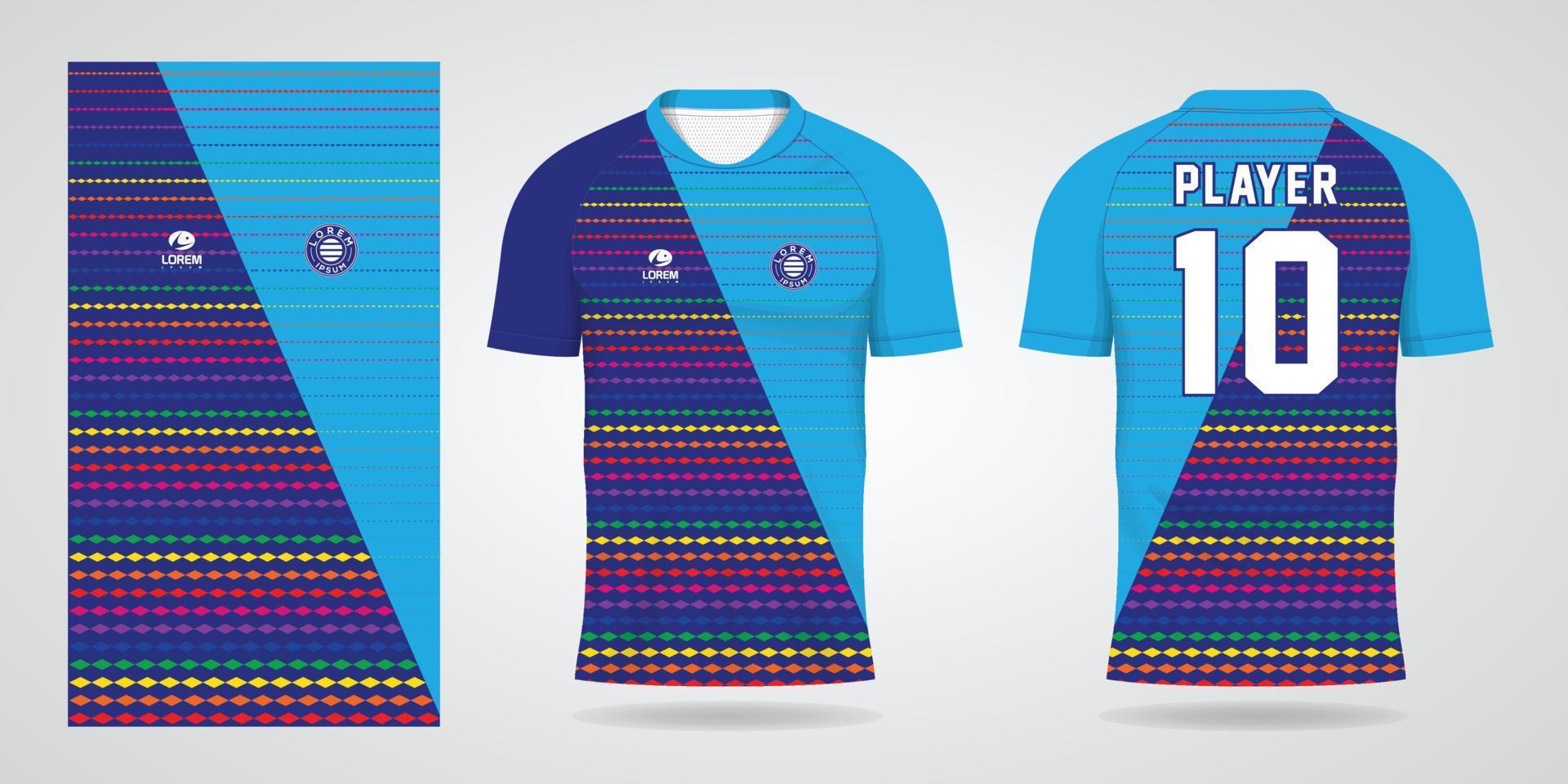 modelo de design de esporte de camisa de futebol colorida vetor