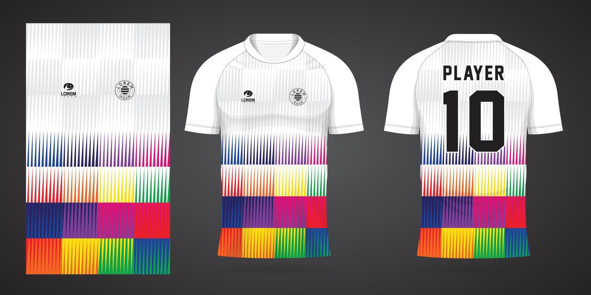 modelo de design de esporte de camisa de futebol colorida vetor