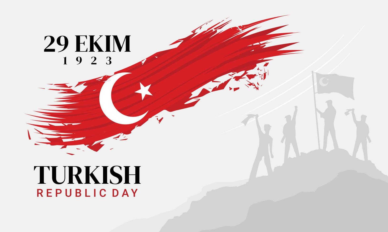 fundo longo no dia especial da república da turquia 29 ekim cumhuriyet bayram vetor