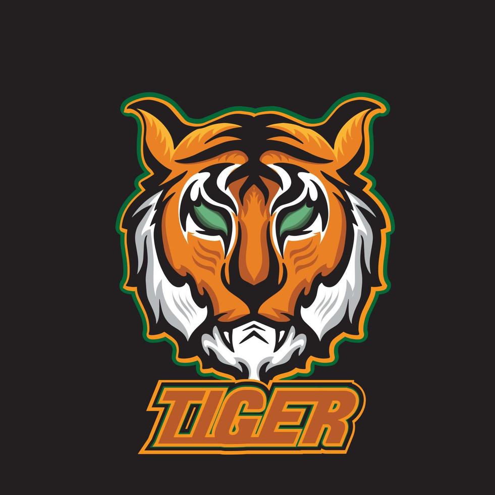 mascote tigre. cabeça de tigre do logotipo do esporte. vetor