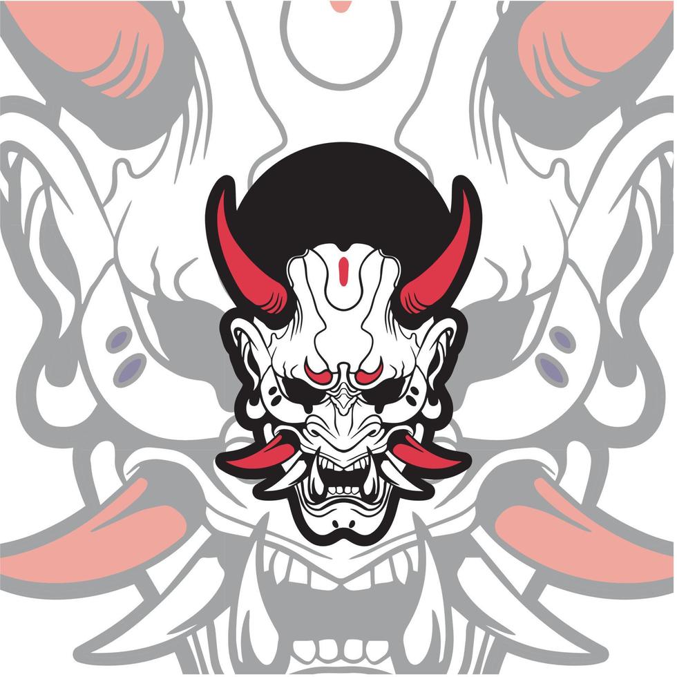 oni máscara de diabo japonês, ilustração vetorial vetor