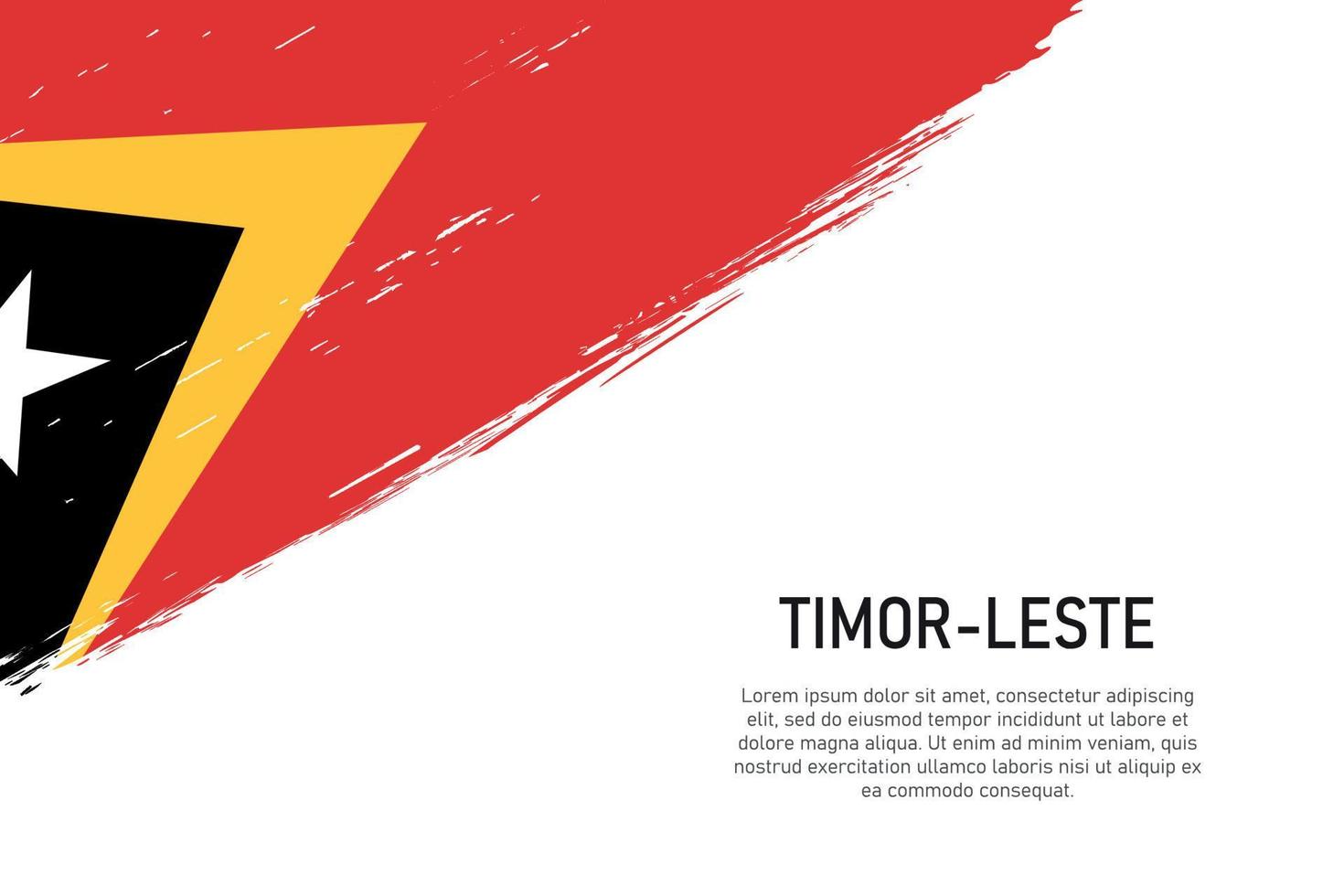 fundo de traçado de pincel estilo grunge com bandeira de timor-leste vetor