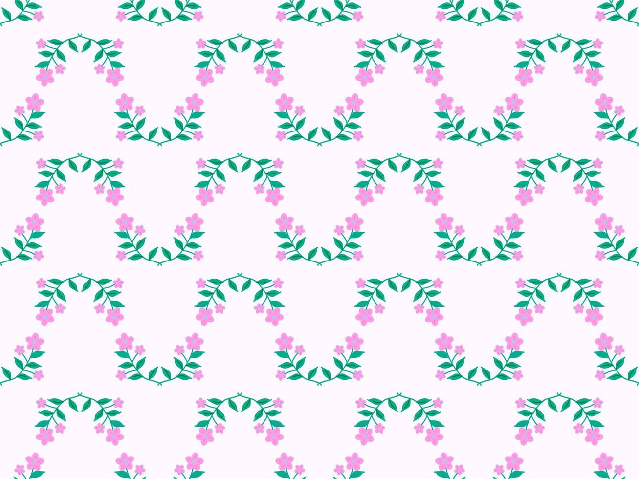 padrão perfeito de personagem de desenho animado de flor no fundo rosa vetor