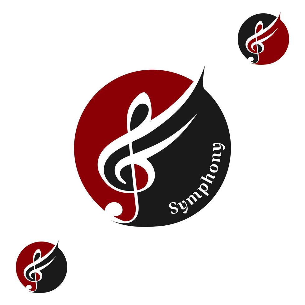 notas musicais chave de clave com asas para logotipo de classe de música ou banda sinfônica vetor