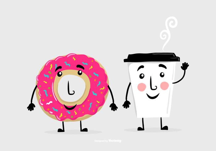 Vetores do Amigo da Café Donut