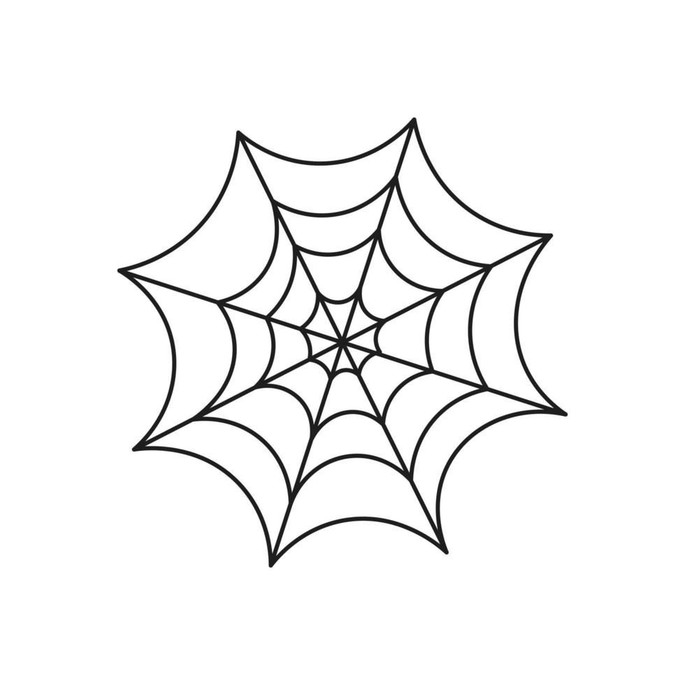 silhueta de teia de aranha para design de halloween no estilo bonito dos desenhos animados. vetor