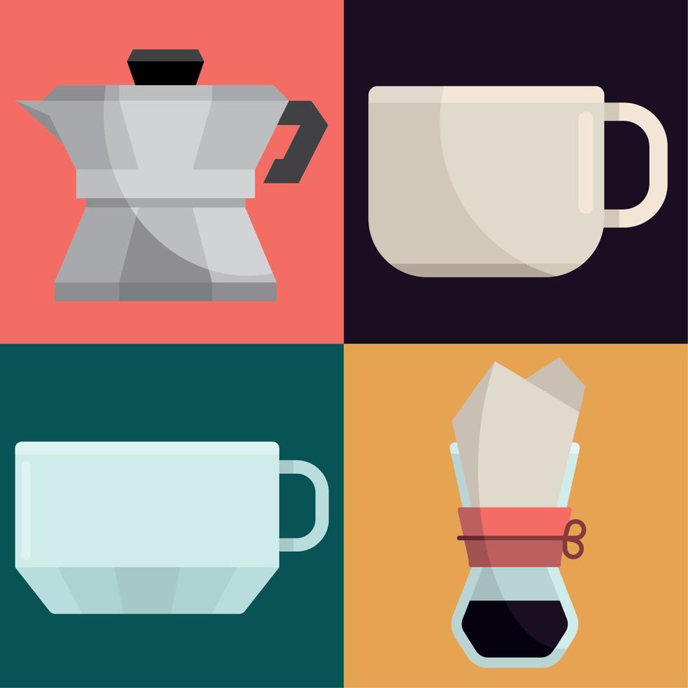 ícones do dia internacional do café vetor