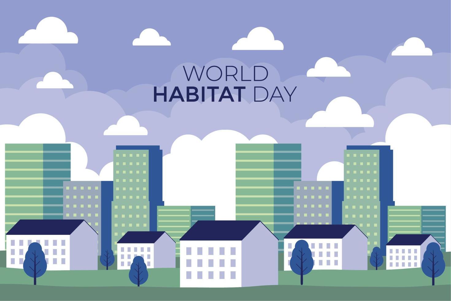 cartão do dia mundial do habitat vetor