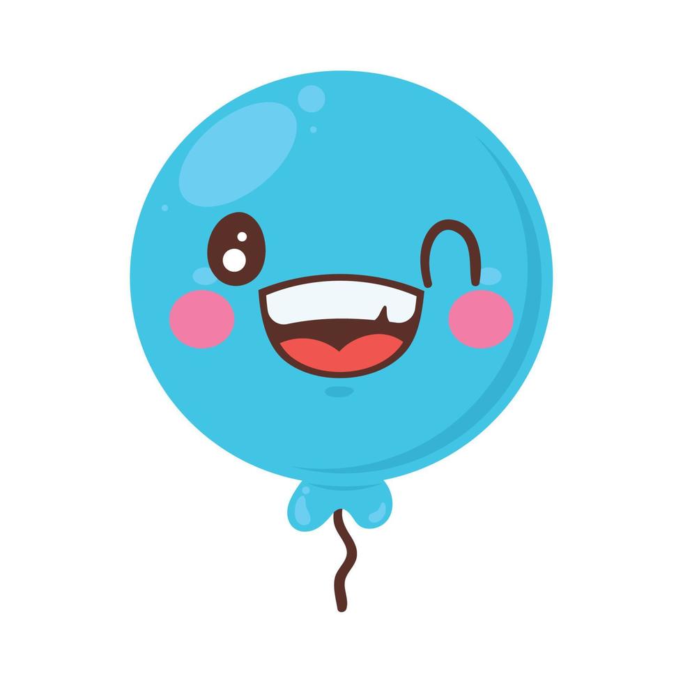 emoticon de balão azul hélio vetor