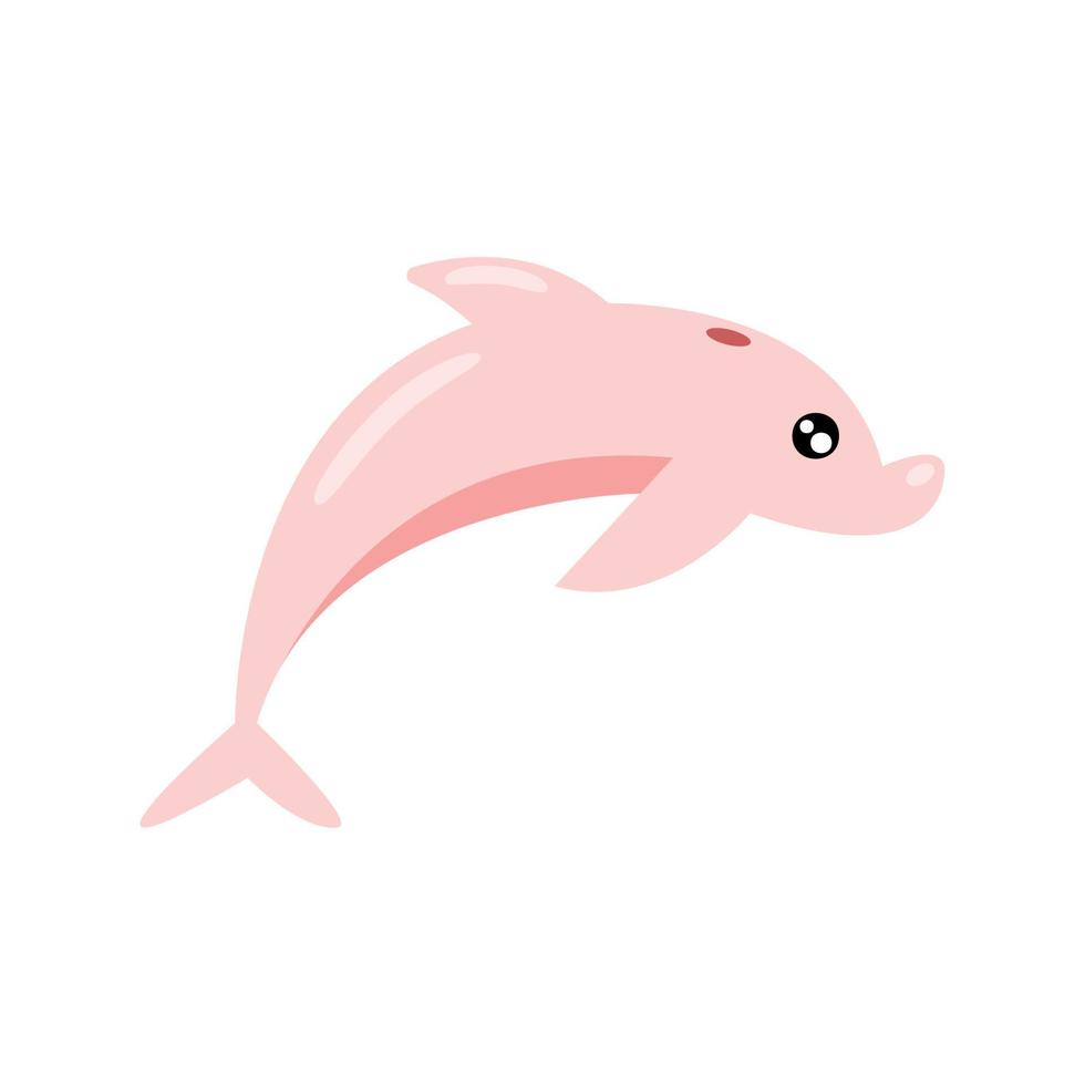 animal de vida marinha golfinho rosa vetor