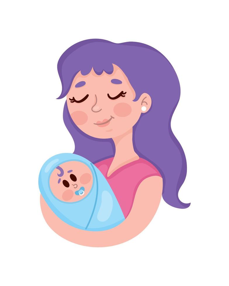 mãe levantando bebê vetor