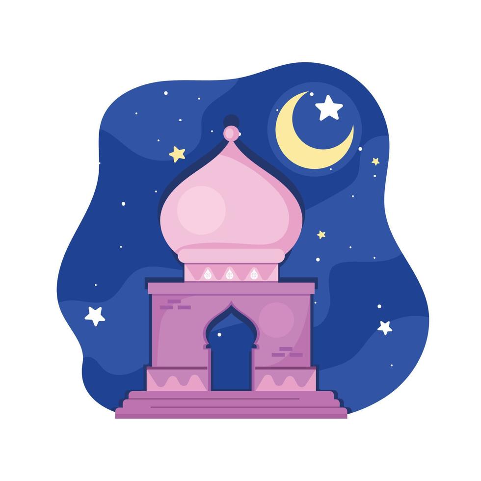 mesquita e cena da lua vetor