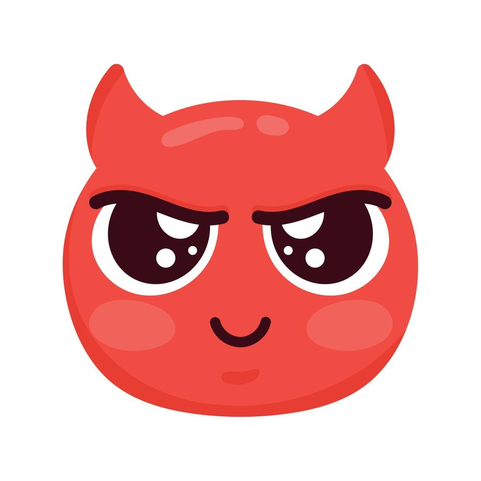 personagem de rosto emoji diabo vetor