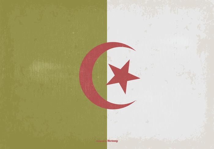 Bandeira do vintage da Argélia vetor