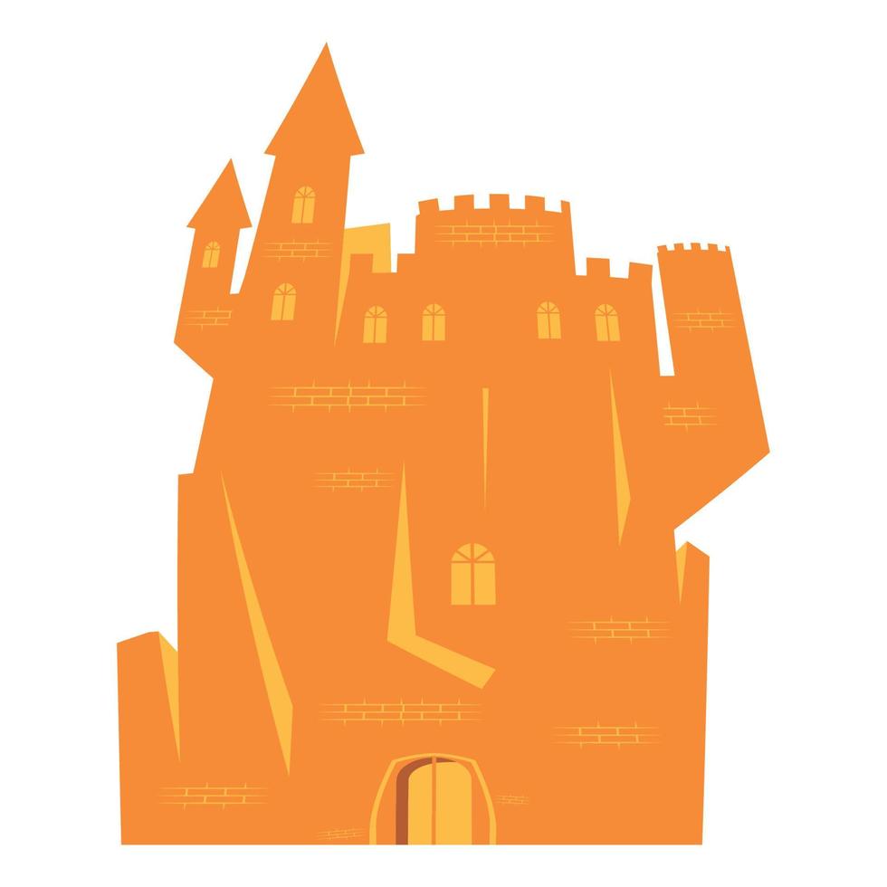 castelo escuro de halloween laranja vetor