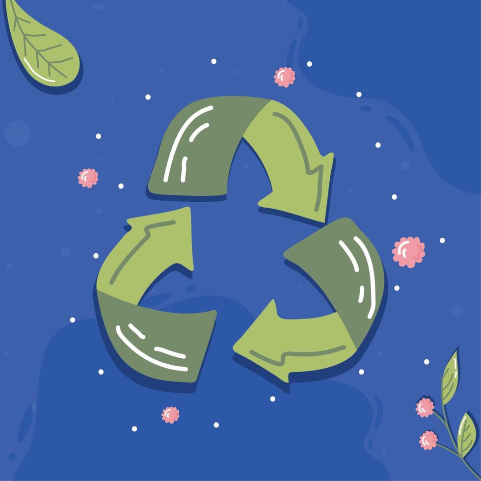 setas de reciclagem de ecologia vetor