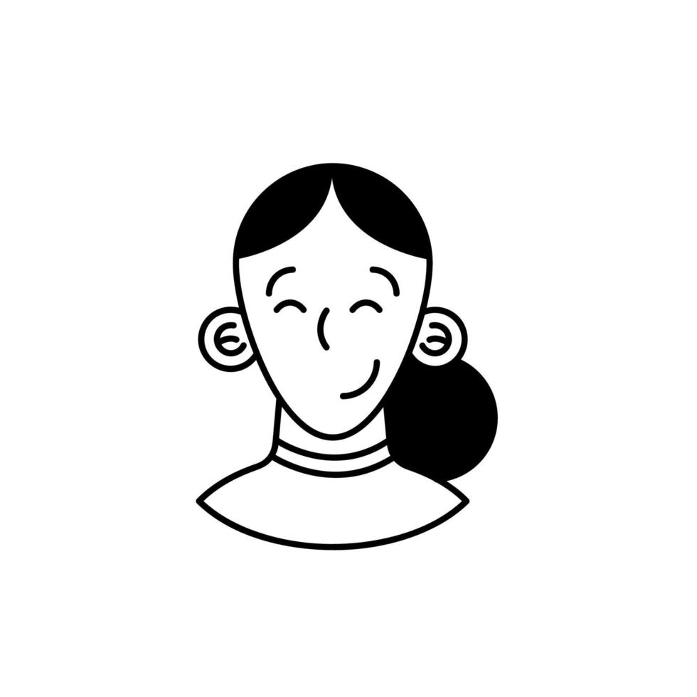 personagem de avatar de mulher feliz vetor