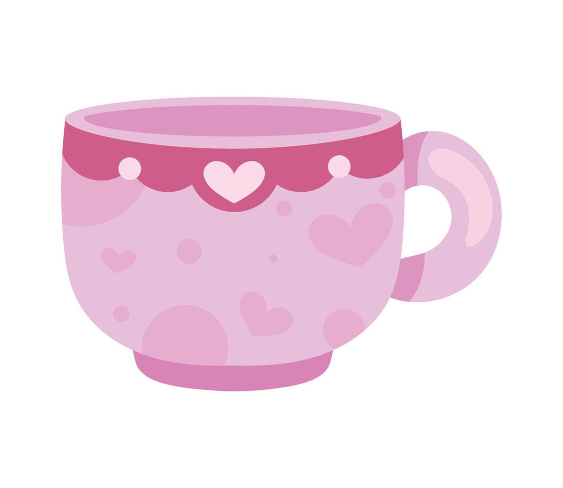xícara de chá com corações vetor
