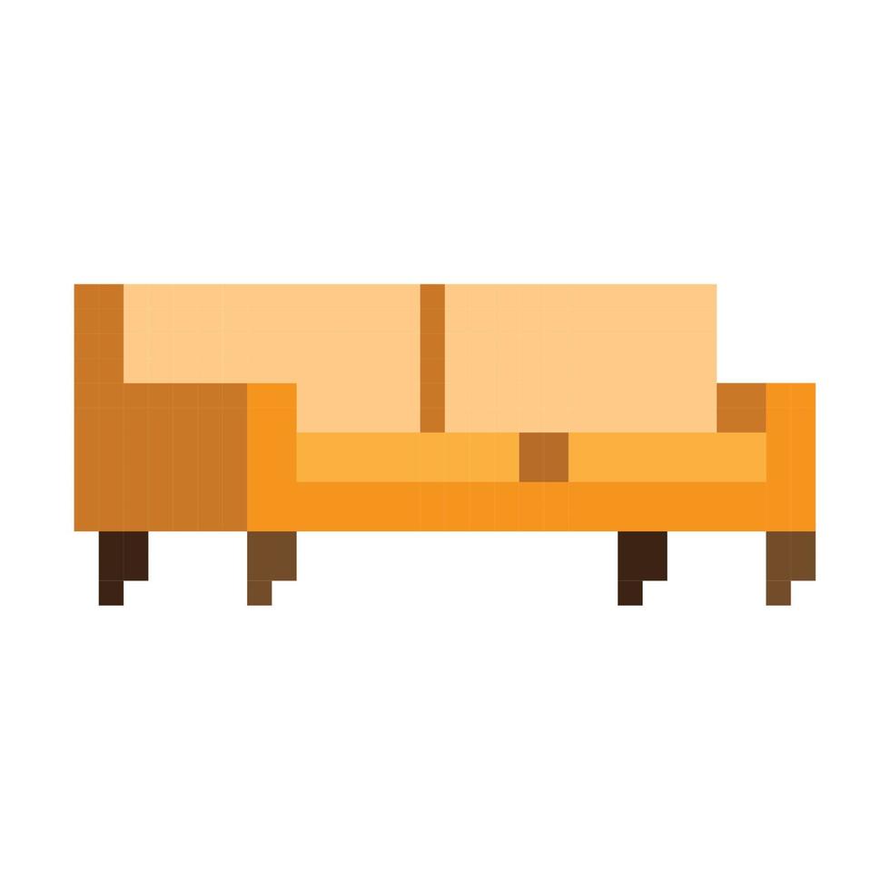 sofá estilo pixel art vetor