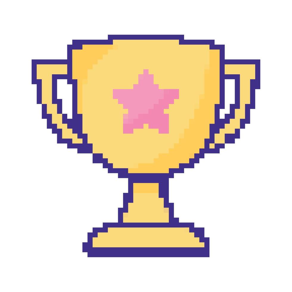 arte de pixel de troféu vetor