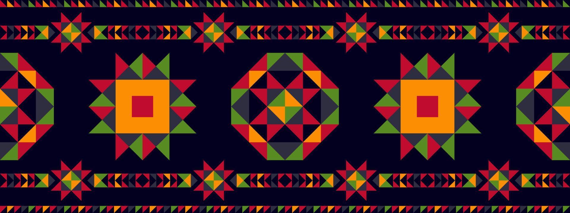 design de padrão sem emenda étnico ikat. tecido asteca tapete boho mandalas têxtil decoração papel de parede. motivo nativo tribal flor bordado tradicional vetor fundo ilustrado