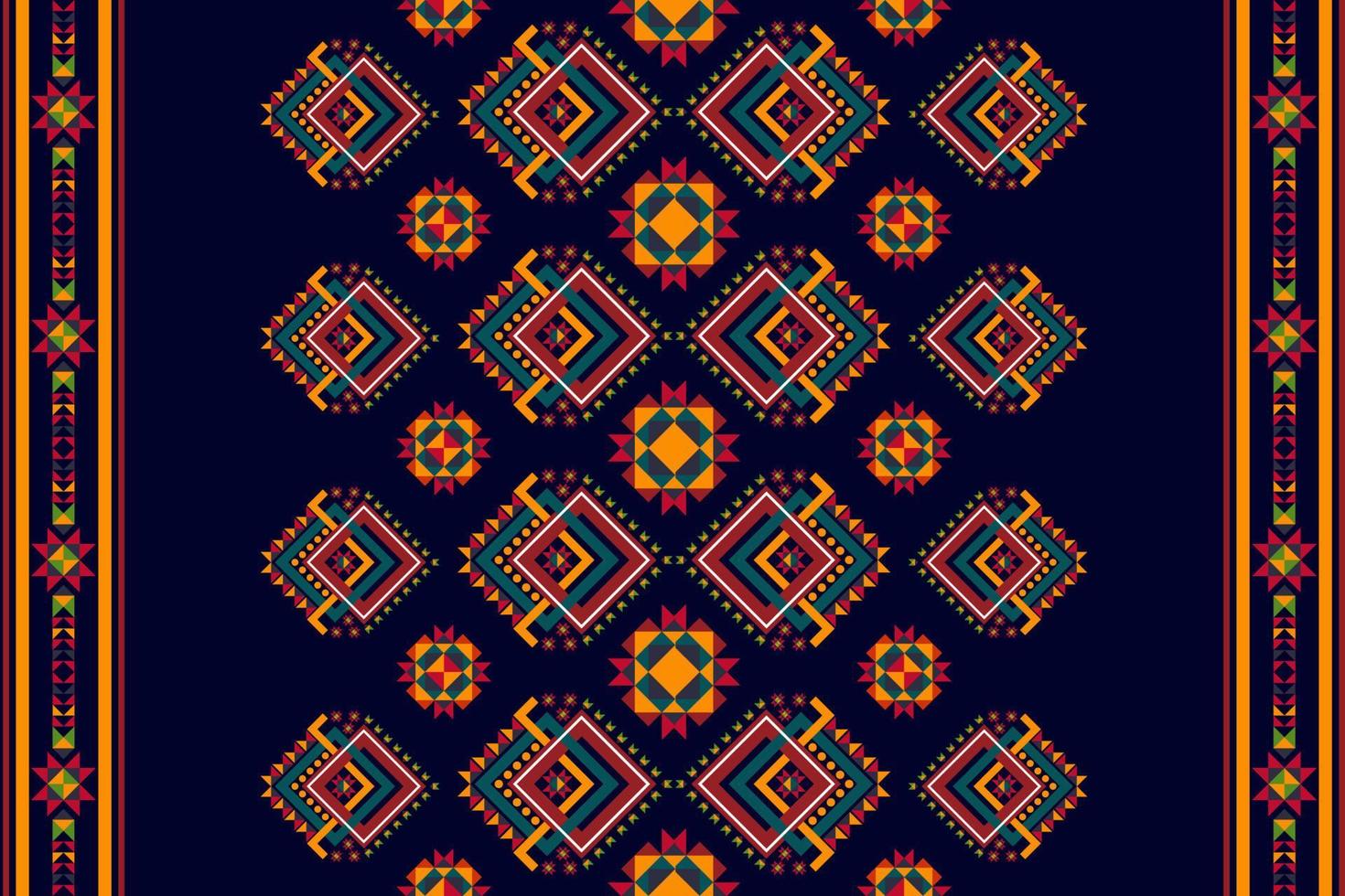 design de padrão sem emenda étnico ikat. tecido asteca tapete boho mandalas têxtil decoração papel de parede. motivo nativo tribal flor bordado tradicional vetor fundo ilustrado