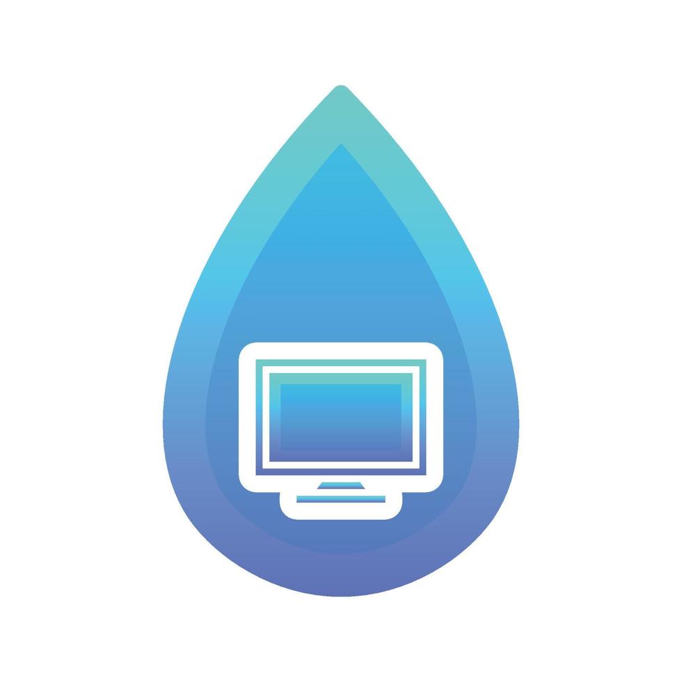 monitorar elemento de ícone de modelo de design gradiente de logotipo de água vetor