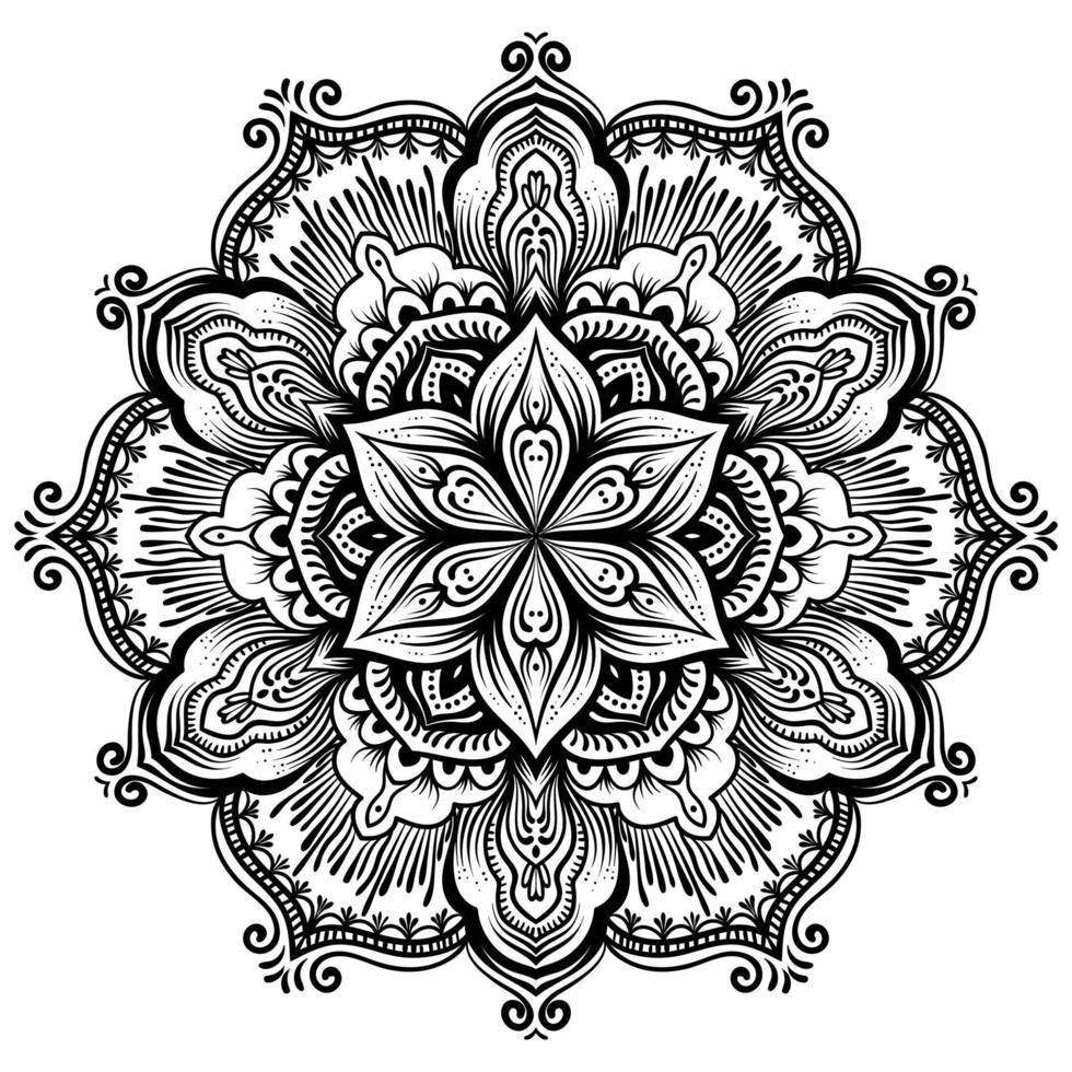 padrões de livros para colorir em estilo mandala para henna, mehndi, tatuagens, ornamentos decorativos na página de estilo oriental étnico. vetor