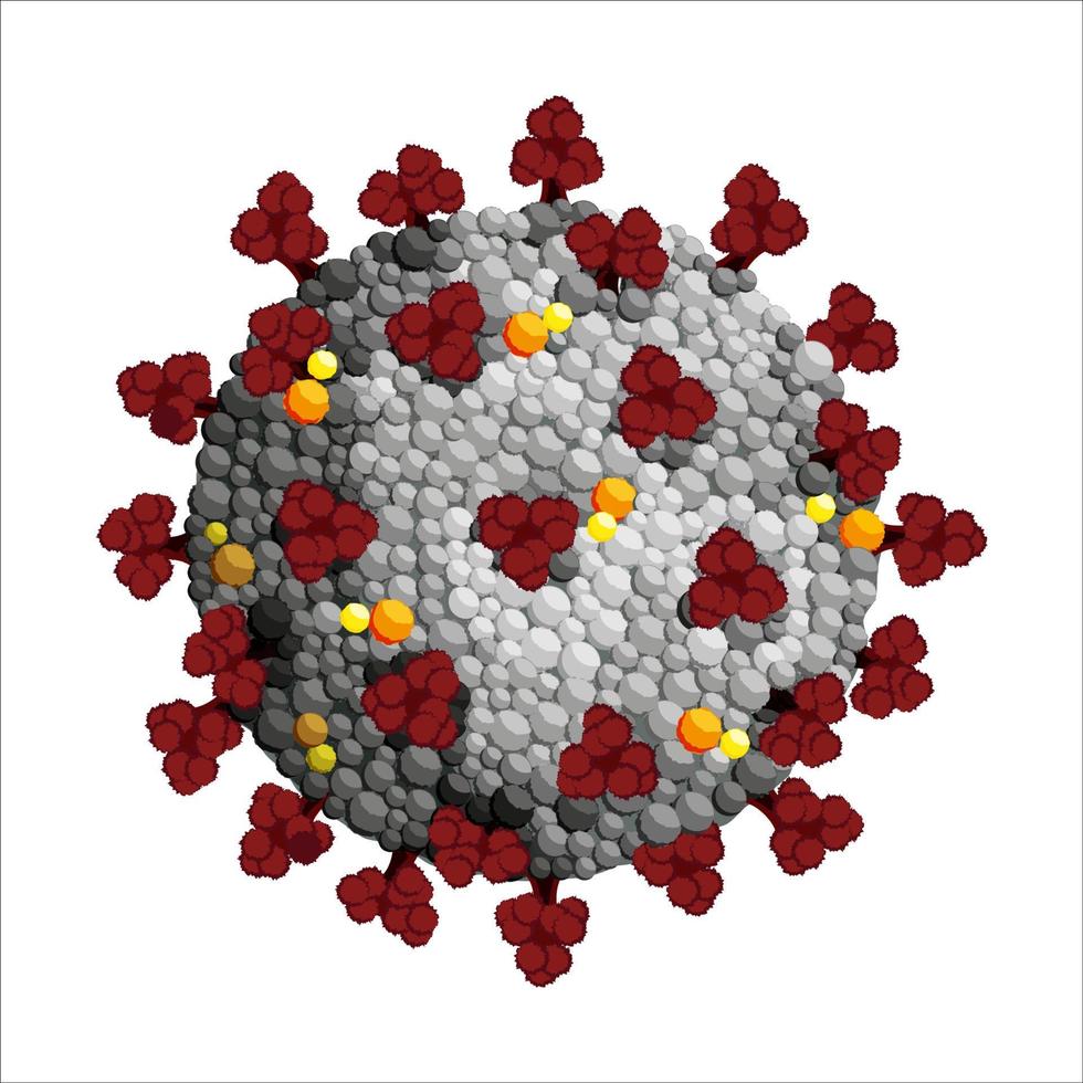 vírus corona 3d vetor