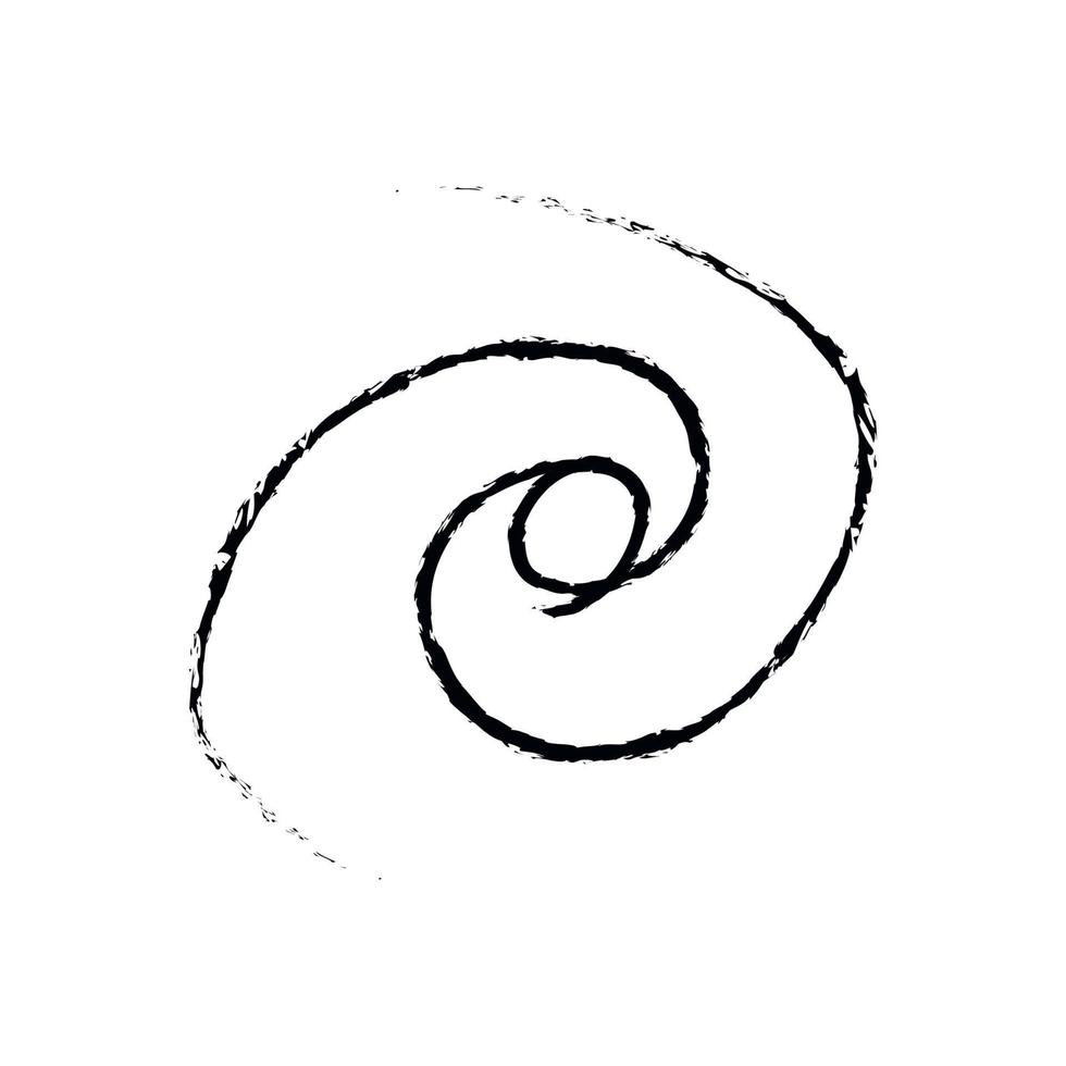 ilustração de cosmos doodle em estilo infantil. espiral de espaço abstrato desenhado à mão. Preto e branco. vetor