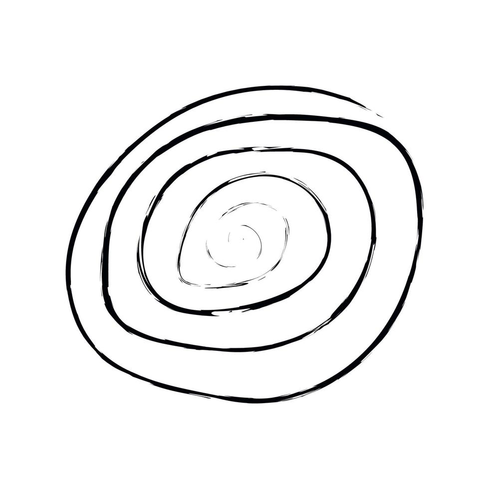 ilustração de cosmos doodle em estilo infantil. espiral de espaço abstrato desenhado à mão. Preto e branco. vetor