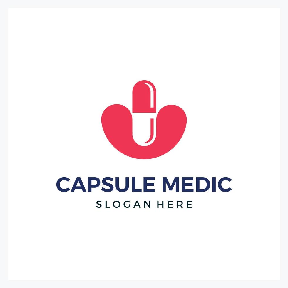 cápsula médica de logotipo moderno para empresa de saúde vetor